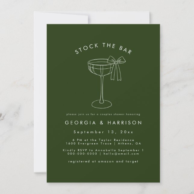 Invitation Bow Drink Stock The Bar Couples ShowInvitation (Devant)