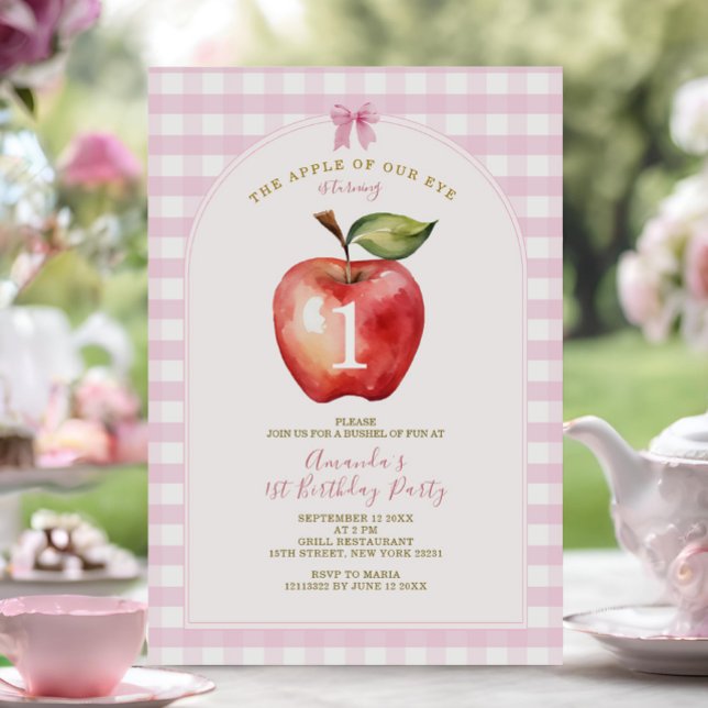Invitation Bow La pomme de notre baby shower oculaire invitat (Créateur téléchargé)