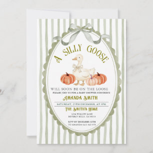 Invitation Bow Preppy Sage Fall Silly Goose Baby shower