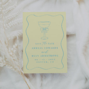 Invitation Bow Ribbon Élégant Moderne Enregistrer La Date