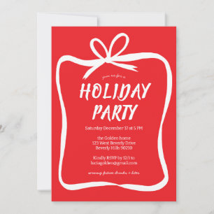 Invitation Bow Ribbon Frame Fête de Noël Fête PERSONNALISÉE