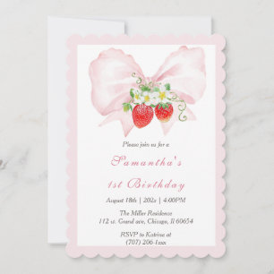 Invitation Bow rose Berry Premier Modèle d'invitation