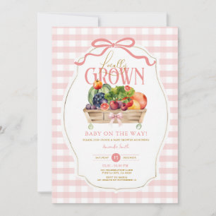 Invitation Bow rose En vichy Baby shower cultivé localement