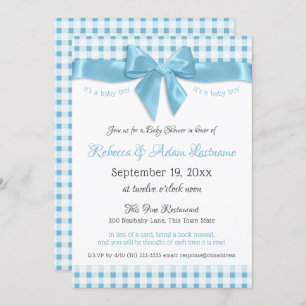 Invitation Bow rose et Baby shower En vichy