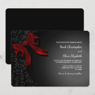 Invitation Bow rouge classique - minimaliste moderne