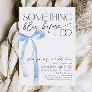 Invitation Bow Shes bleu Dusty Attache la Fête des mariées de