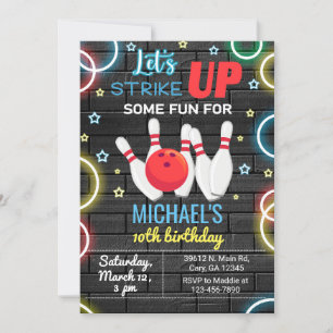 Invitation Bowling, amuse-toi un peu, mon anniversaire.