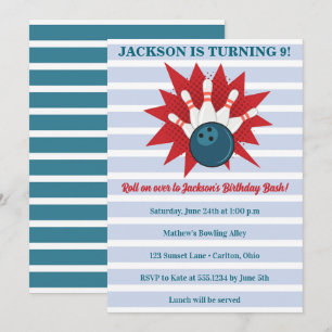 Invitation Bowling Anniversaire