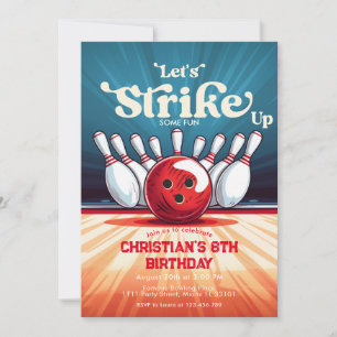 Invitation Bowling Anniversaire de enfant Party