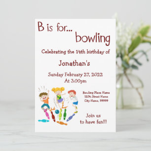 Invitation Bowling Anniversaire pour Bowling Party