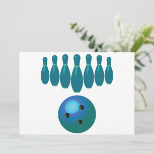 Invitation Bowling Ball et Pins Sports amusants