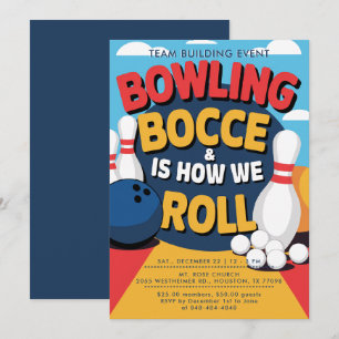 Invitation Bowling Bocce Team Building Church Business Bold