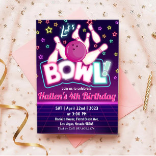 Invitation Bowling fête d'anniversaire