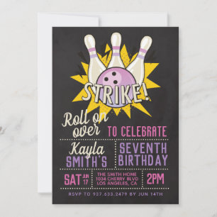 Invitation Bowling fête d'anniversaire