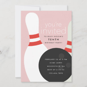 Invitation Bowling fête d'anniversaire