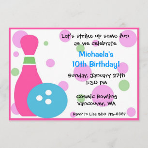 Invitation Bowling Party -Girl