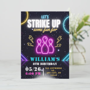 Invitation Bowling Party Invitation, Boy Bowling Anniversaire