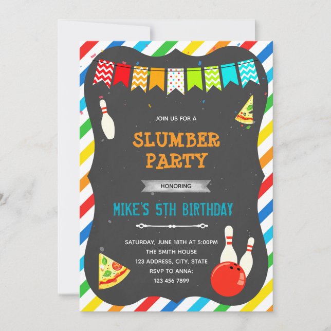 Invitation bowling pizza (Devant)