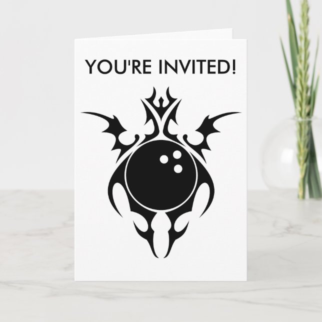 Invitation bowling. tribal. (Devant)