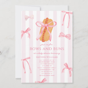 Invitation Bows & Buns Baby Q Hotdog Fille Baby Shower