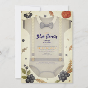 Invitation Boy baby shower autum chute burlap bodysuit invita