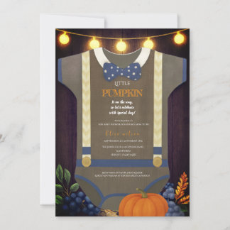 Invitation Boy baby shower autum chute flou burlap bodysuit