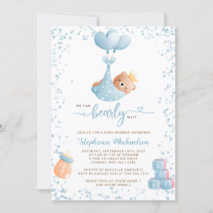Invitation Boy Bear Baby shower avec demande de réservation