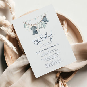 Invitation Boy Boho Oh Baby Clothes Vêtements Baby shower