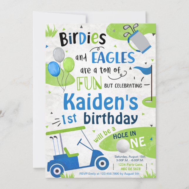 Invitation Boy Golf 1er anniversaire (Devant)
