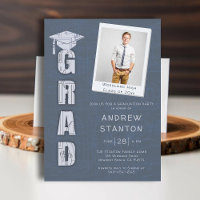 Boy High School Graduation Science Tech Grey Photo