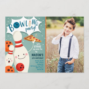 Invitation Boy Pizza de Bowling