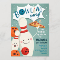 Invitation Boy Pizza de Bowling