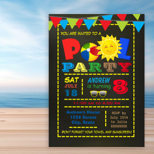 Invitation Boy Pool Anniversaire