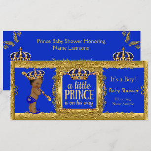 Invitation Boy Prince est en route pour Royal Blue Gold Ethni