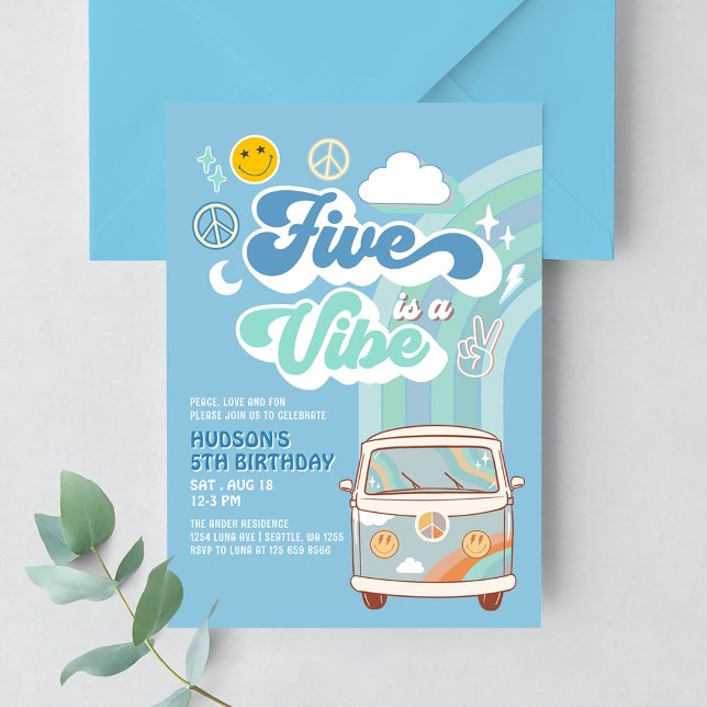Invitation Boy Super Van Rainbow Five est un Vibe 5e annivers (Créateur téléchargé)