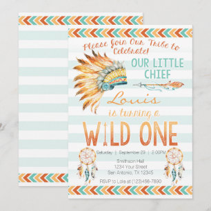 Invitation Boy Tirbal Aztec Boho Wild Un Anniversaire Invitat