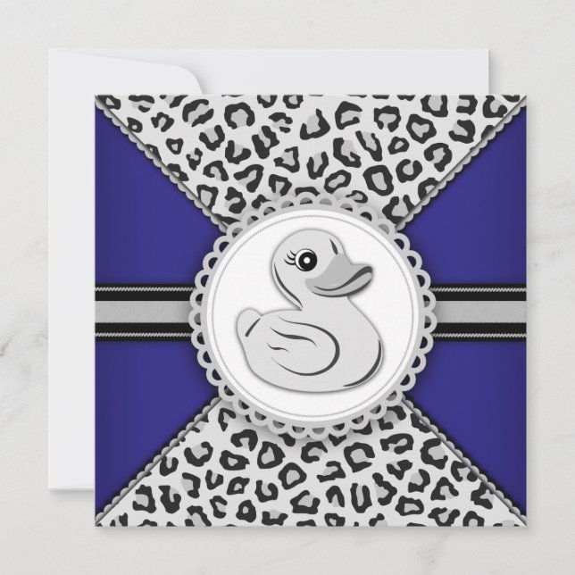 Invitation Boys Baby shower de canard en caoutchouc (Devant)