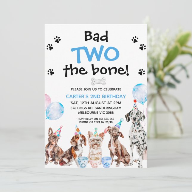 Invitation Boys Blue Bad Two The Bone Dogs 2e anniversaire (Debout devant)