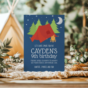 Invitation Boys Camping Fête d'anniversaire