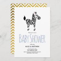 Boys Cute Safari Jungle Zebra Baby shower