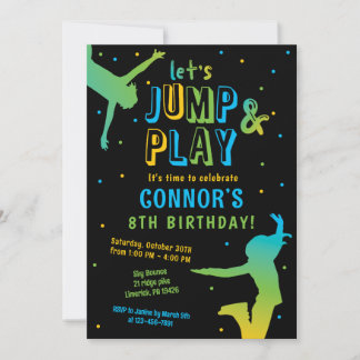 Invitation Boys Jump Anniversaire Trampoline Park Invitatiati