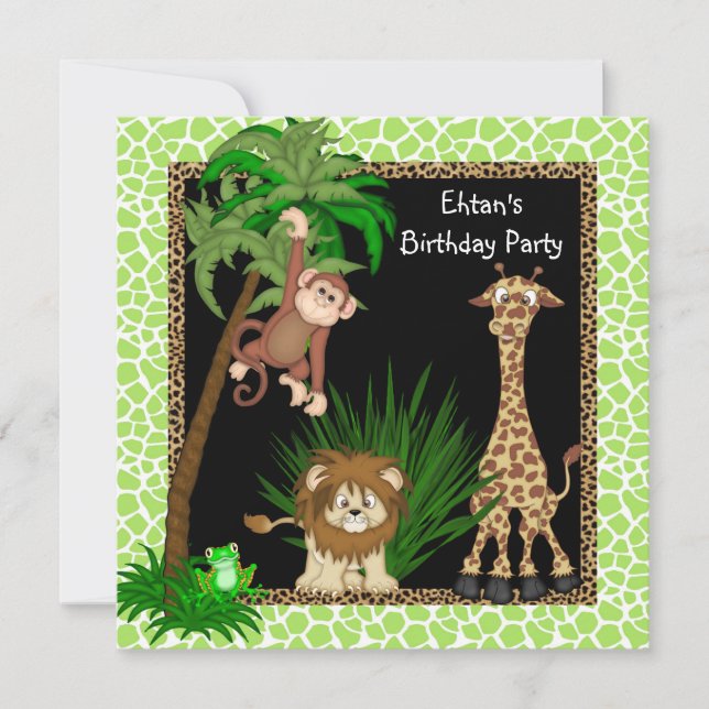 Invitation Boys Jungle fête d'anniversaire (Devant)