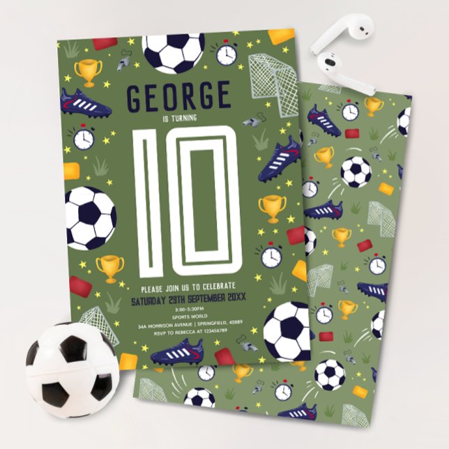 Invitation Boys Modern Sports Soccer Kids Birthday (Créateur téléchargé)