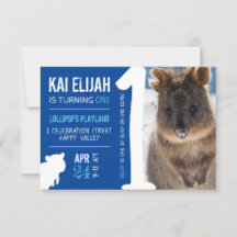 Boys Premier anniversaire Blue Quokka Australie Ph