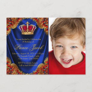 Invitation Boys Prince fête d'anniversaire