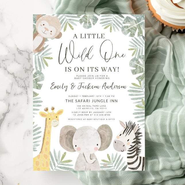 Invitation Boys Wild One Safari Animaux Couples Baby shower (Créateur téléchargé)