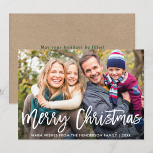 Invitation Bracelet Script photo Merry Christmas Card Kraft