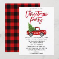 Bracelet Script Red Plaid Truck Christmas Party
