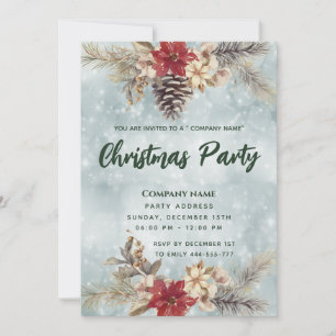 Invitation Branche de cône Boho Pine Fête de Noël