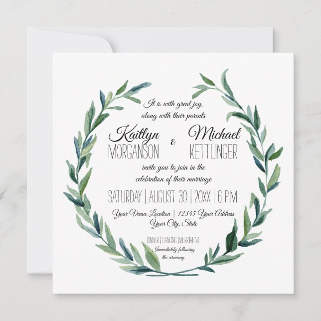 Invitation Branche de feuille d'olive de courge de laurier co (Devant)